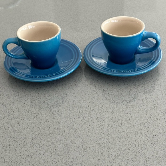 Le Creuset Dining Le Creuset Espresso Cups And Saucers Poshmark